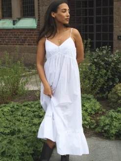 Best Sale Djerf Avenue Airy Poplin Midi Dress White