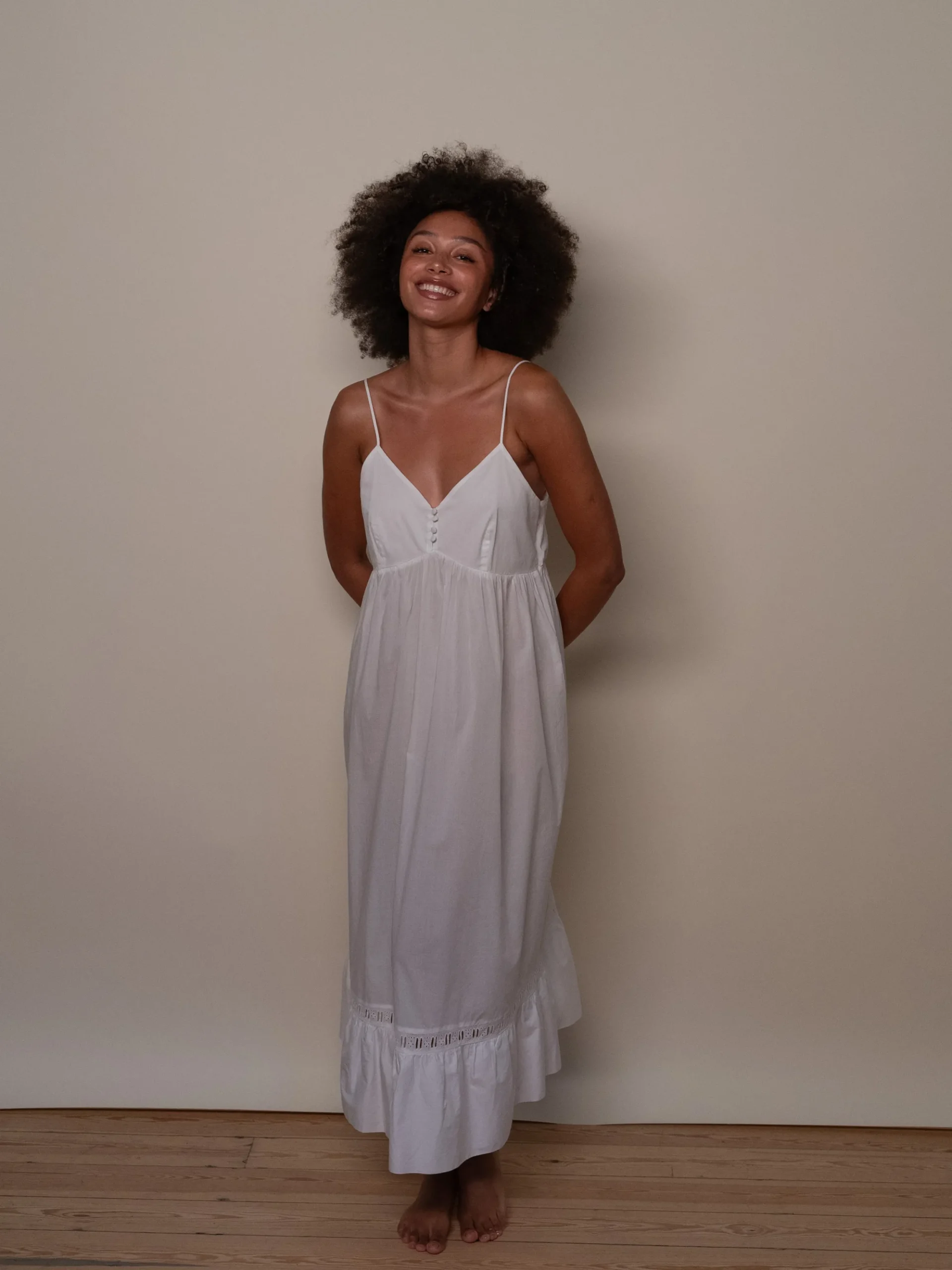 Best Sale Djerf Avenue Airy Poplin Midi Dress White