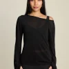 Flash Sale Djerf Avenue Bateau Long Sleeve Top Black