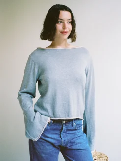 Best Djerf Avenue Bateau Neck Sweater Grey