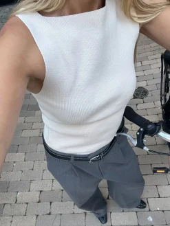 Outlet Djerf Avenue Bateau Tank Top Cream