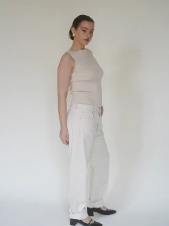 Outlet Djerf Avenue Bateau Tank Top Cream