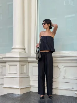 Sale Djerf Avenue Breezy Ankle Pants Tall Black