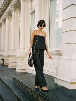 Sale Djerf Avenue Breezy Ankle Pants Tall Black