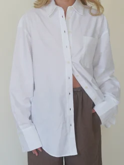 Shop Djerf Avenue Breezy Classic Shirt White