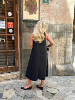 Discount Djerf Avenue Breezy Embroidered Dress Black