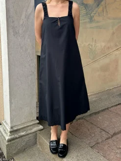 Discount Djerf Avenue Breezy Embroidered Dress Black