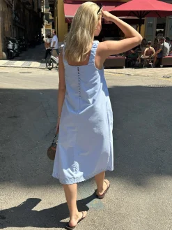 Discount Djerf Avenue Breezy Embroidered Dress Blue