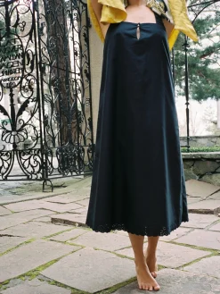 Discount Djerf Avenue Breezy Embroidered Dress Black