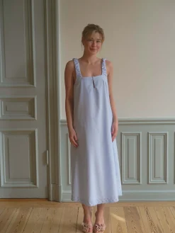 Discount Djerf Avenue Breezy Embroidered Dress Blue