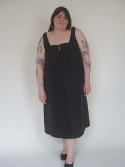 Discount Djerf Avenue Breezy Embroidered Dress Black