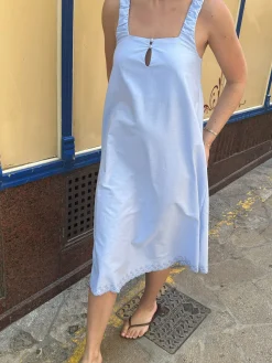 Discount Djerf Avenue Breezy Embroidered Dress Blue