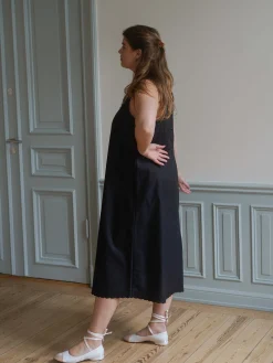 Discount Djerf Avenue Breezy Embroidered Dress Black