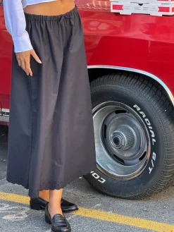 Outlet Djerf Avenue Breezy Midi Skirt Black