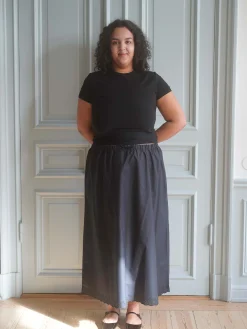 Outlet Djerf Avenue Breezy Midi Skirt Black