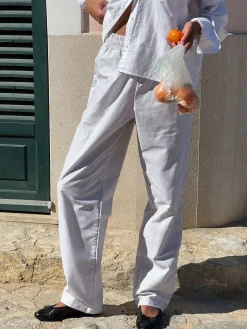 Hot Djerf Avenue Breezy Pants Beige Stripe