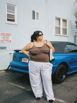 Hot Djerf Avenue Breezy Pants Beige Stripe