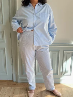 Cheap Djerf Avenue Breezy Pants Blue Stripe