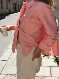 Cheap Djerf Avenue Breezy Shirt Apricot