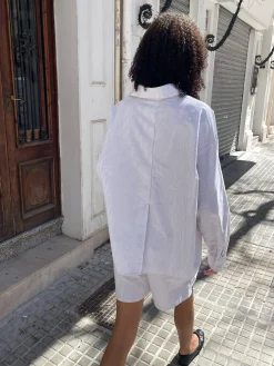 Online Djerf Avenue Breezy Shirt Beige stripe