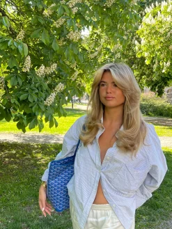 Best Sale Djerf Avenue Breezy Shirt Blue Stripe