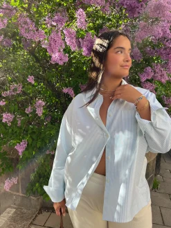 Cheap Djerf Avenue Breezy Shirt Green Stripe