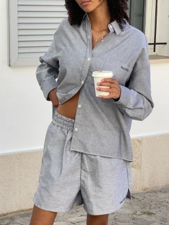 Cheap Djerf Avenue Breezy Shirt Grey