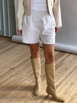 Shop Djerf Avenue Breezy Shorts Beige Stripe