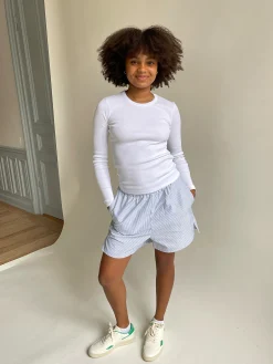 New Djerf Avenue Breezy Shorts Blue Stripe