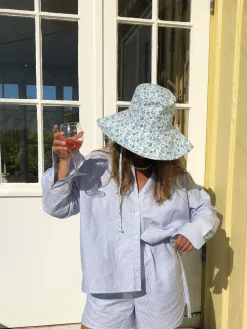 New Djerf Avenue Breezy Shorts Blue Stripe