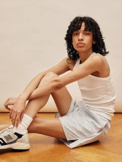 New Djerf Avenue Breezy Shorts Blue Stripe