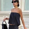 Outlet Djerf Avenue Breezy Tube Top Black