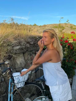 Fashion Djerf Avenue Breezy Tube Top Blue Stripe