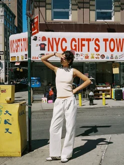 Store Djerf Avenue Broderie Pants Tall White