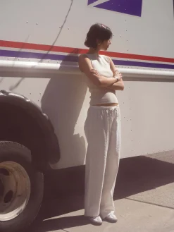 Store Djerf Avenue Broderie Pants Tall White