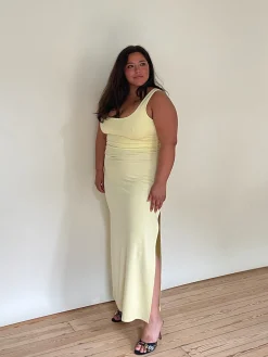 Best Djerf Avenue Citrine Midi Slip Dress Light Yellow