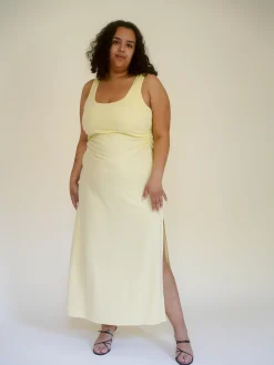 Best Djerf Avenue Citrine Midi Slip Dress Light Yellow