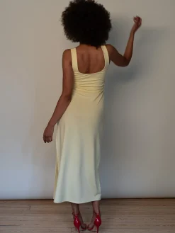 Best Djerf Avenue Citrine Midi Slip Dress Light Yellow