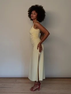 Best Djerf Avenue Citrine Midi Slip Dress Light Yellow