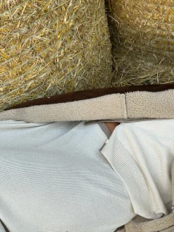 New Djerf Avenue Contrast Midi Skirt Ivory