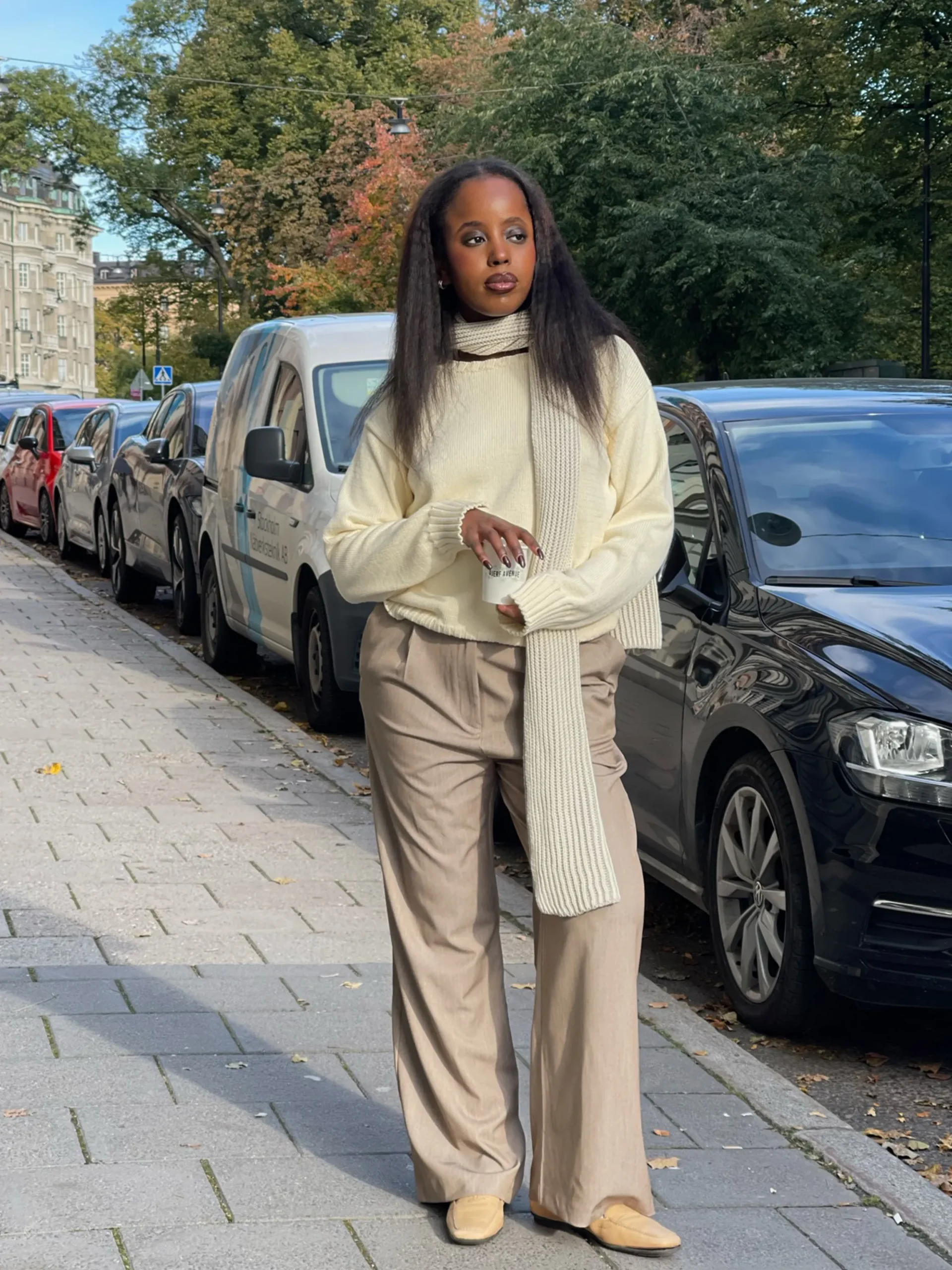 Best Sale Djerf Avenue Contrast Scarf Beige