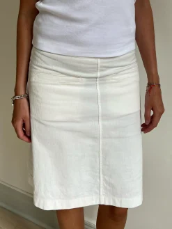 Hot Djerf Avenue Corduroy Skirt White