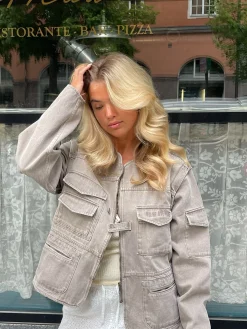 New Djerf Avenue Daily Long Sleeve Dress Grey Melange