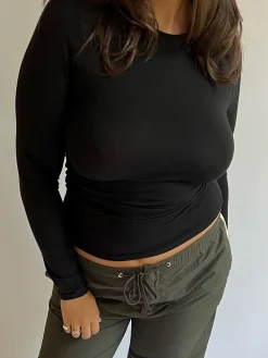 Shop Djerf Avenue Daily Long Sleeve Top Black