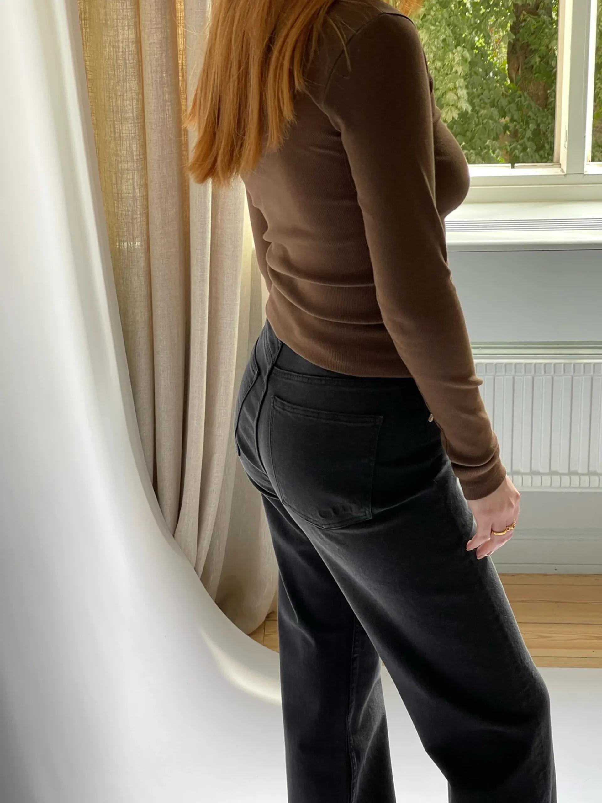 Flash Sale Djerf Avenue Daily Long Sleeve Top Ribbed Cocoa