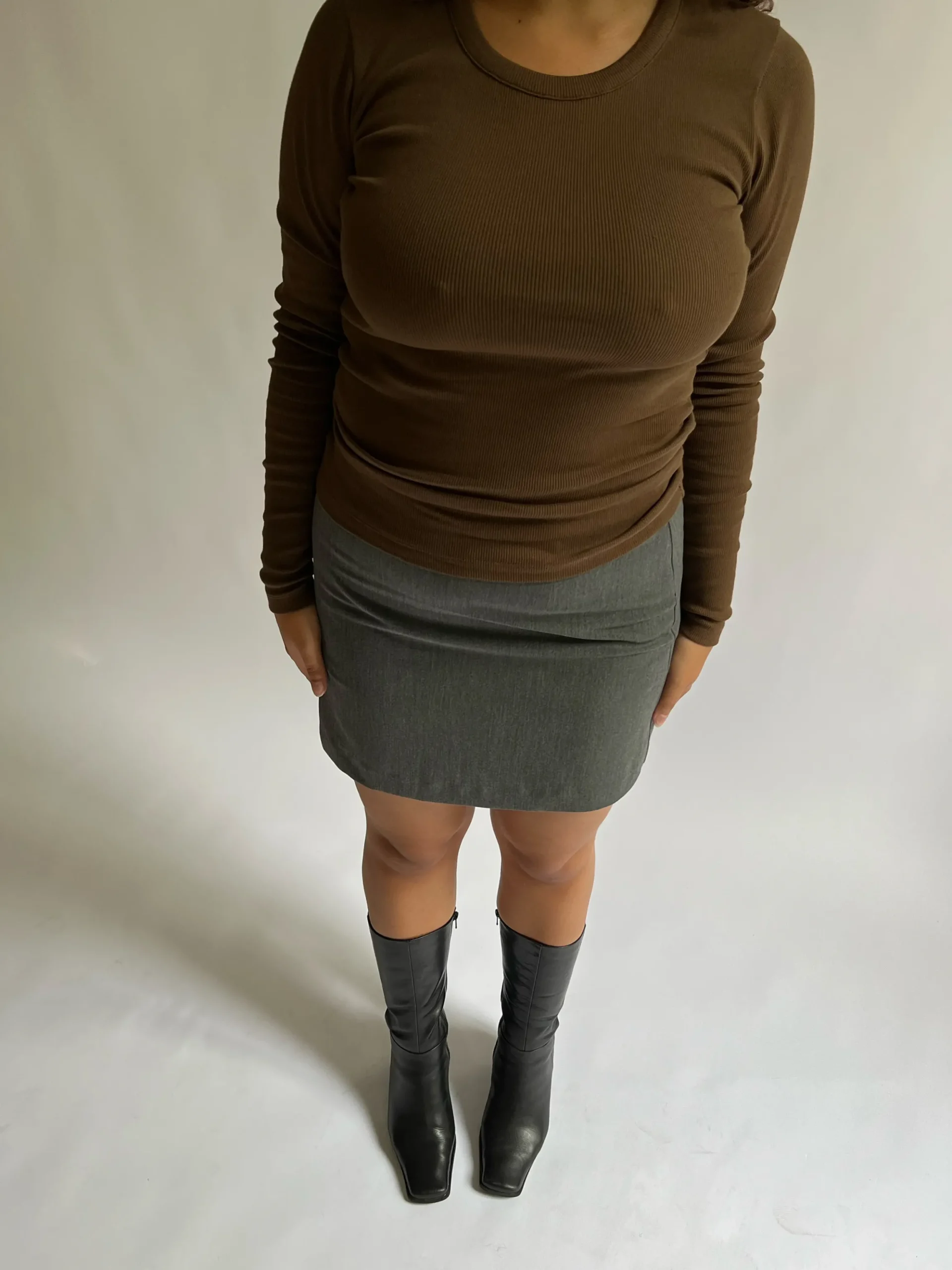 Flash Sale Djerf Avenue Daily Long Sleeve Top Ribbed Cocoa