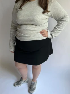 Flash Sale Djerf Avenue Daily Long Sleeve Top Ribbed Grey Melange