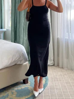 Cheap Djerf Avenue Daily Midi Dress Black