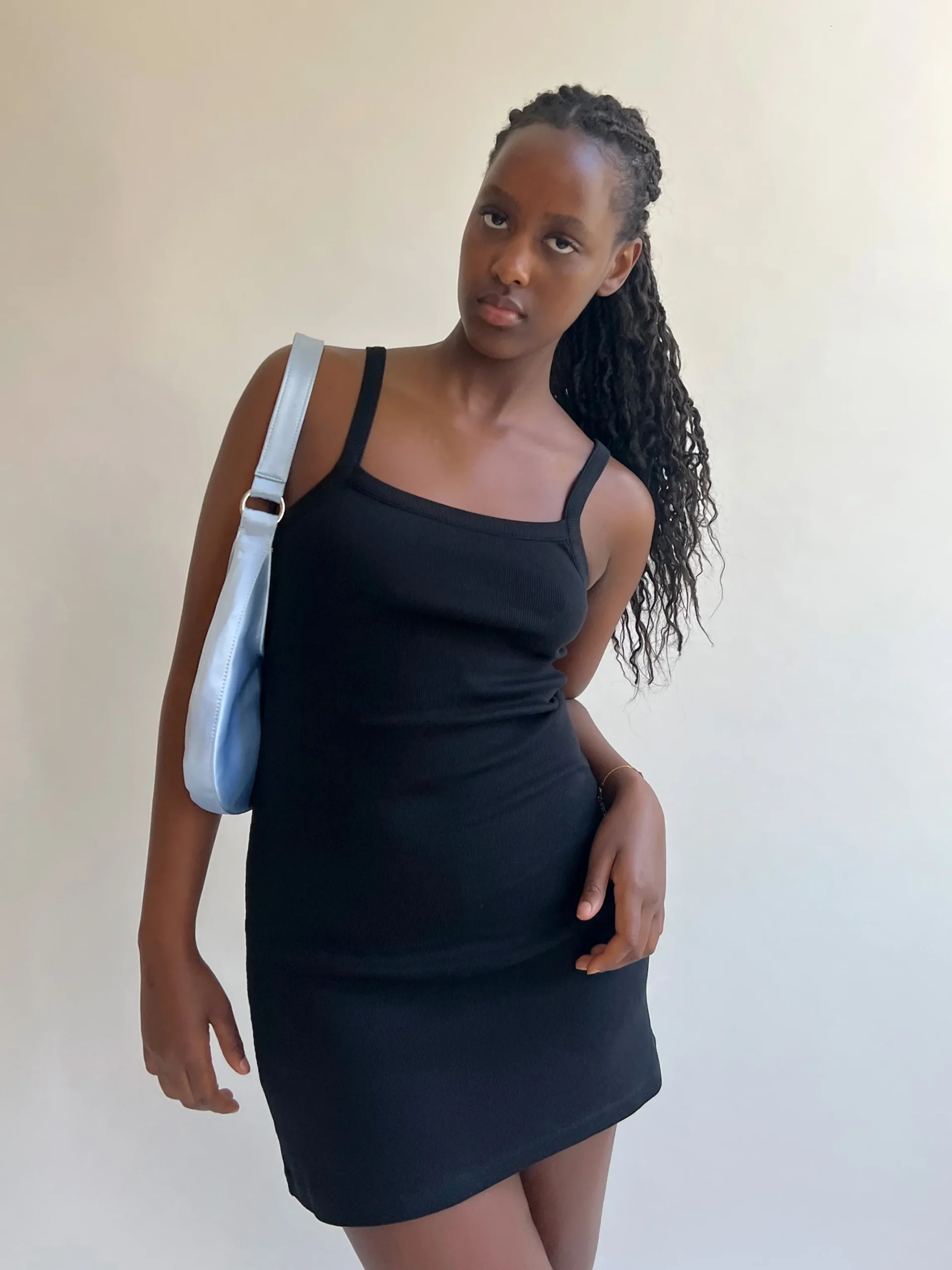 Store Djerf Avenue Daily Tank Dress Ribbed Black