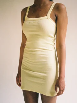 Online Djerf Avenue Daily Tank Dress Ribbed Baby Yellow